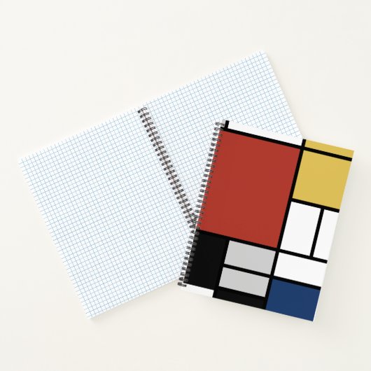 Mondriaan schilderend rood vlak Geel zwart Geel Bl Notitieboek (Binnen)