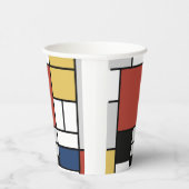 Mondriaan schilderend rood vlak Geel zwart Geel Bl Papieren Bekers (Rechts)