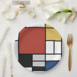 Mondriaan schilderend rood vlak Geel zwart Geel Bl Papieren Bordje<br><div class="desc">De samenstelling met Large Red Plane, Yellow, Black, Grey en Blue Piet Mondrian begon de definitieve abstracte schilderijen te creëer in de jaren 20 waarvoor hij het meest bekend staat. Hij hield zijn palet beperkt tot wit, zwart en grijs naast de drie primaire kleuren, rood, geel en blauw. Zijn samenstellingen...</div>