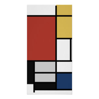 Mondriaan schilderend rood vlak Geel zwart Geel Bl Perfect Poster