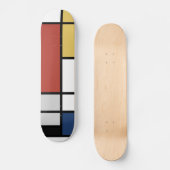 Mondriaan schilderend rood vlak Geel zwart Geel Bl Persoonlijk Skateboard (Voorkant)