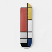 Mondriaan schilderend rood vlak Geel zwart Geel Bl Persoonlijk Skateboard (Voorkant)