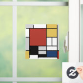 Mondriaan schilderend rood vlak Geel zwart Geel Bl Raamsticker (Huis)