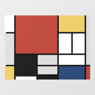 Mondriaan schilderend rood vlak Geel zwart Geel Bl Raamsticker