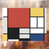 Mondriaan schilderend rood vlak Geel zwart Geel Bl Raamsticker (Vel 2)