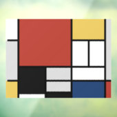 Mondriaan schilderend rood vlak Geel zwart Geel Bl Raamsticker (Vel 3)