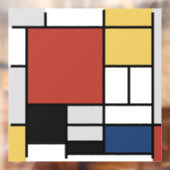 Mondriaan schilderend rood vlak Geel zwart Geel Bl Raamsticker (Vel 2)