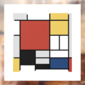 Mondriaan schilderend rood vlak Geel zwart Geel Bl Raamsticker (Vel 2)