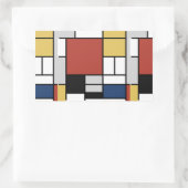 Mondriaan schilderend rood vlak Geel zwart Geel Bl Rechthoekige Sticker (Tas)