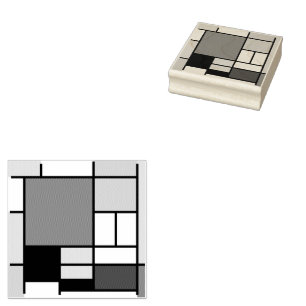 Mondriaan schilderend rood vlak Geel zwart Geel Bl Rubberstempel