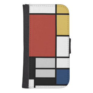 Mondriaan schilderend rood vlak Geel zwart Geel Bl Galaxy S4 Portefeuille Hoesje