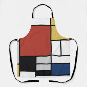 Mondriaan schilderend rood vlak Geel zwart Geel Bl Schort (Voorkant)