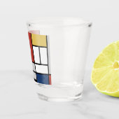Mondriaan schilderend rood vlak Geel zwart Geel Bl Shot Glas (Rechts)
