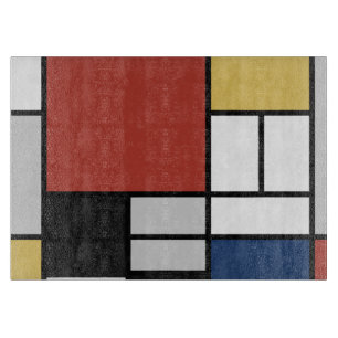 Mondriaan schilderend rood vlak Geel zwart Geel Bl Snijplank