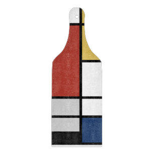 Mondriaan schilderend rood vlak Geel zwart Geel Bl Snijplank