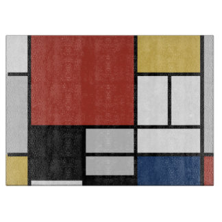 Mondriaan schilderend rood vlak Geel zwart Geel Bl Snijplank