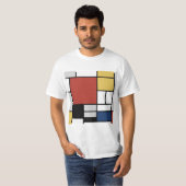 Mondriaan schilderend rood vlak Geel zwart Geel Bl T-shirt (Voorkant volledig)