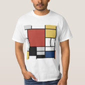 Mondriaan schilderend rood vlak Geel zwart Geel Bl T-shirt (Voorkant)
