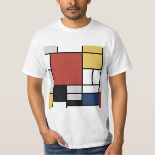 Mondriaan schilderend rood vlak Geel zwart Geel Bl T-shirt