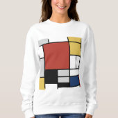 Mondriaan schilderend rood vlak Geel zwart Geel Bl Trui (Voorkant)