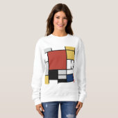 Mondriaan schilderend rood vlak Geel zwart Geel Bl Trui (Voorkant volledig)