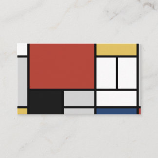 Mondriaan schilderend rood vlak Geel zwart Geel Bl Visitekaartje