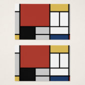 Mondriaan schilderend rood vlak Geel zwart Geel Bl Visitekaartje (Voorkant /achterkant)