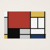 Mondriaan schilderend rood vlak Geel zwart Geel Bl Visitekaartje (Achterkant)