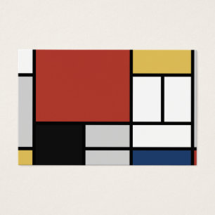 Mondriaan schilderend rood vlak Geel zwart Geel Bl Visitekaartje