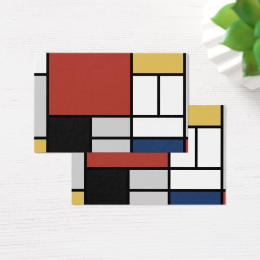 Mondriaan schilderend rood vlak Geel zwart Geel Bl Visitekaartje (Bureau)