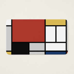 Mondriaan schilderend rood vlak Geel zwart Geel Bl Visitekaartje