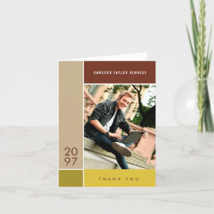 Mondriaan Simple Color Blocks Afstuderen Foto Bedankkaart