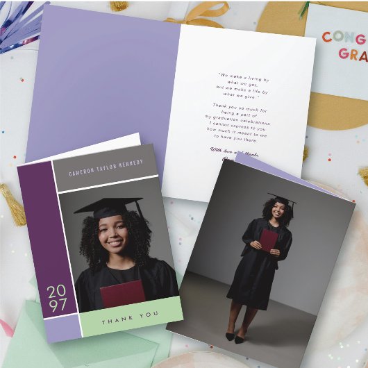 Mondriaan Simple Color Blocks Afstuderen Foto Bedankkaart