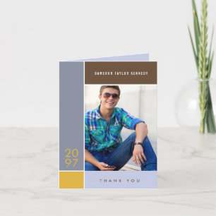 Mondriaan Simple Color Blocks Afstuderen Foto Bedankkaart