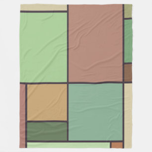 Mondriaan stijl Abstracte geometrische kunst Earth Fleece Deken