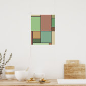 Mondriaan stijl Abstracte geometrische kunst Earth Poster (Keuken)