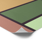 Mondriaan stijl Abstracte geometrische kunst Earth Poster (Hoek)