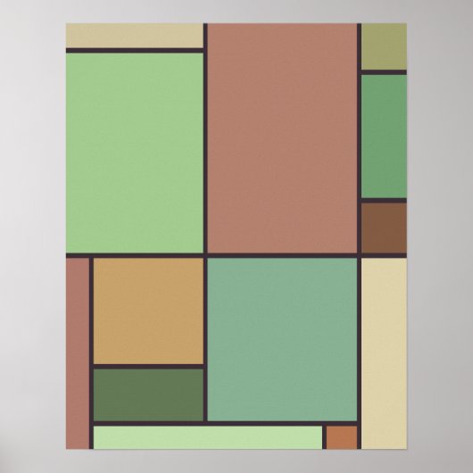 Mondriaan stijl Abstracte geometrische kunst Earth Poster (Voorkant)