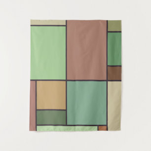 Mondriaan stijl Abstracte geometrische kunst Earth Wandkleed