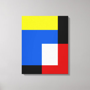 Mondriaan stijl Abstracte geometrische kunst retro Canvas Afdruk