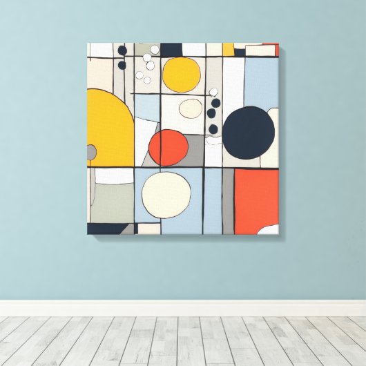 "Mondriaan-stijl canvas art 2" (Insitu (Houten vloer))