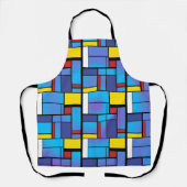 Mondriaan stijl kunst, Mondriaan golf kleuren Schort (Voorkant)