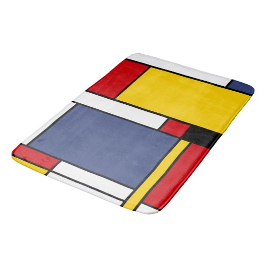 Mondriaan Stijl Modern Abstract Kunstontwerp Badmat (Gekanteld)