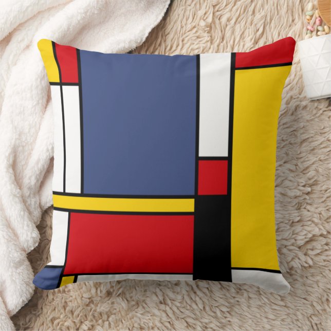 Mondriaan Stijl Modern Abstract Kunstontwerp Kussen (Deken)