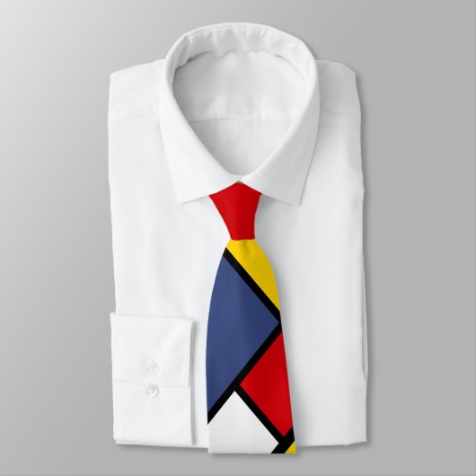 Mondriaan Stijl Modern Abstract Kunstontwerp Stropdas (Gebonden)