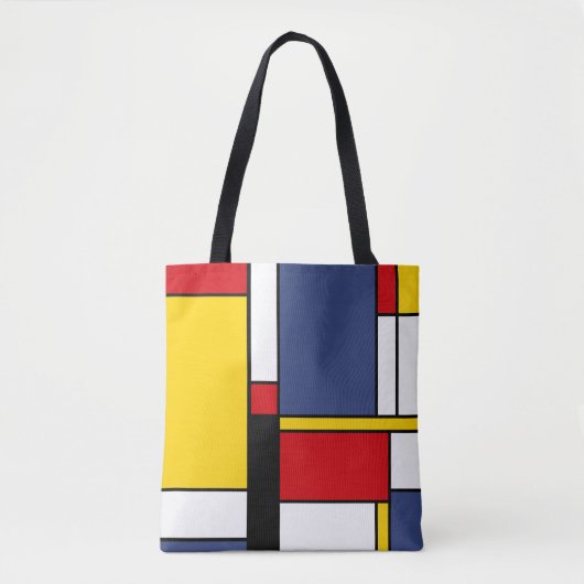 Mondriaan Stijl Modern Abstract Kunstontwerp Tote Bag (Voorkant)