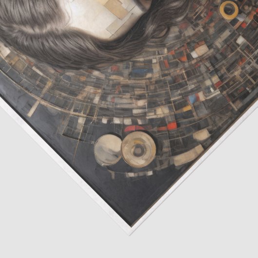 Mondriaan stijl moderne vrouw Tissue Paper Tissuepapier (Detail)