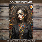 Mondriaan stijl moderne vrouw Tissue Paper Tissuepapier