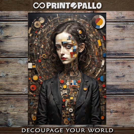 Mondriaan stijl moderne vrouw Tissue Paper Tissuepapier