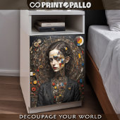 Mondriaan stijl moderne vrouw Tissue Paper Tissuepapier